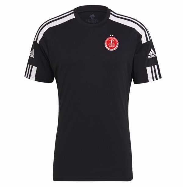 חולצת אימון אדידס שחורה קצרה עם לוגו הפועל תל אביב