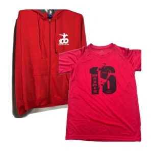 קיט עליונית 100 שנה להפועל תל אביב אדומה + חולצת T קצרה אדומה של דמארי
